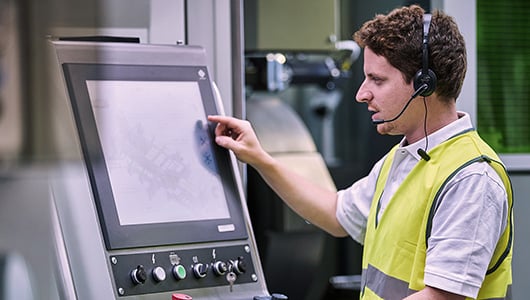 Remote support for tube and sheet metal processing machines