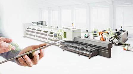 Robotic unloading and sorting of finished parts