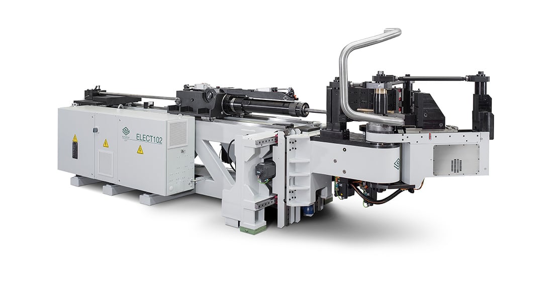 Tube bending machines with automatic set-up of tube bending equipment