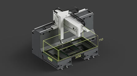 Volume de travail de la cellule de découpe laser 5 axes 3015