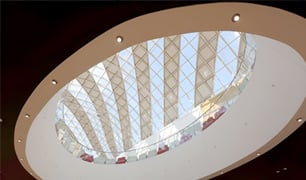 Cubierta de centro comercial realizada con Lasertube