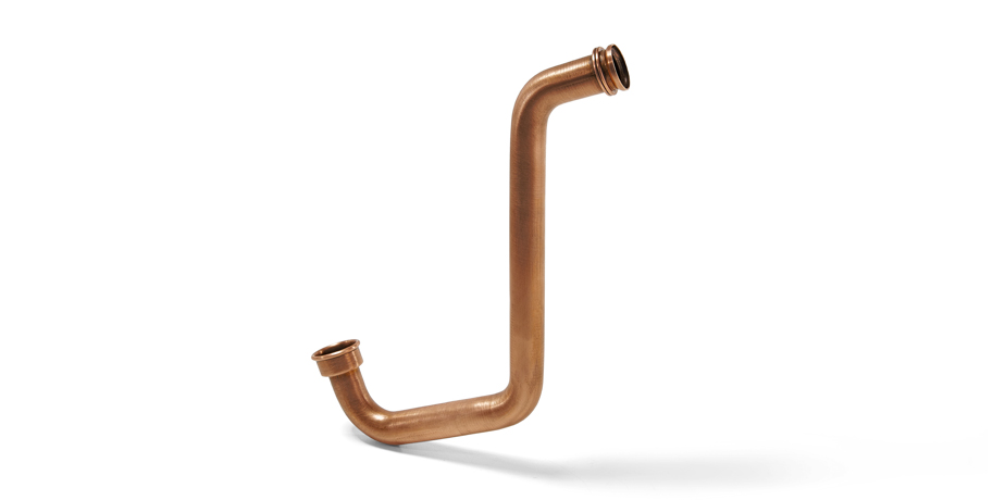 Copper tube end-formed on both ends