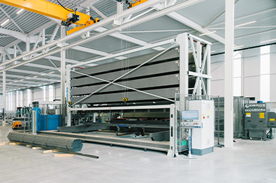 Automated warehouse for continuous tube feeding on Lasertube
