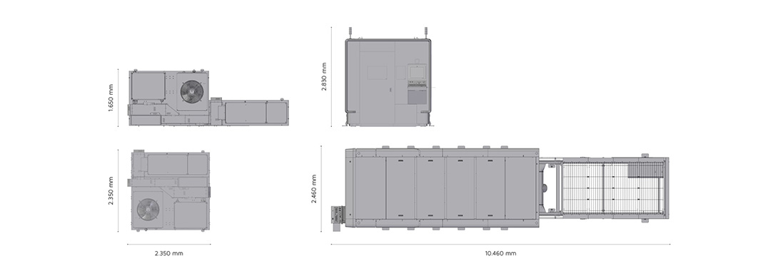 Dimensiones de la configuración transversal 3015