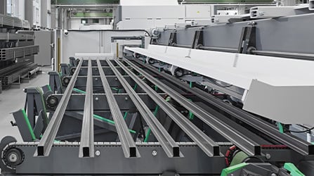 Catene di carico estraibili per lavorazione di profili speciali tagliati al laser