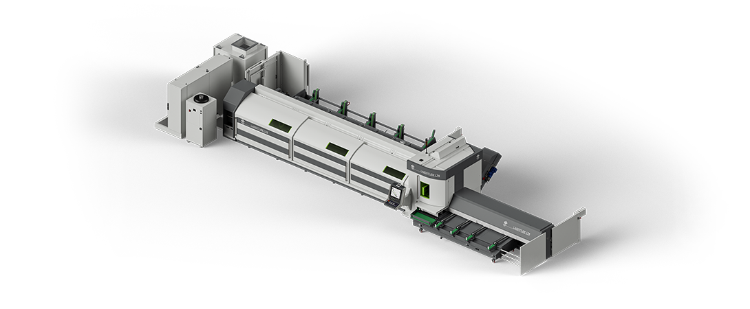 Impianto di taglio laser tubi con set-up automatico