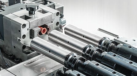 End-forming module for tube benders from coil