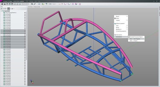 CAD/CAM programming software for tube laser cutting systems