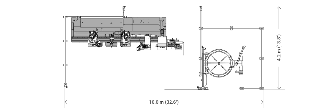 DH40 - Layout DH40 layout de máquina base de barra