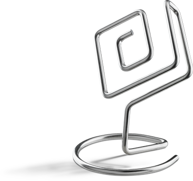   Logotipo da empresa feito com curvadora de arame CNC