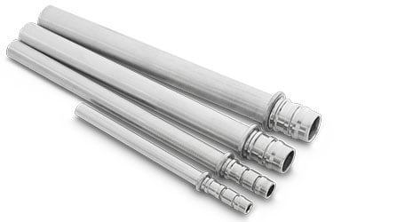 Tubes of various diameters, end-formed and rolled