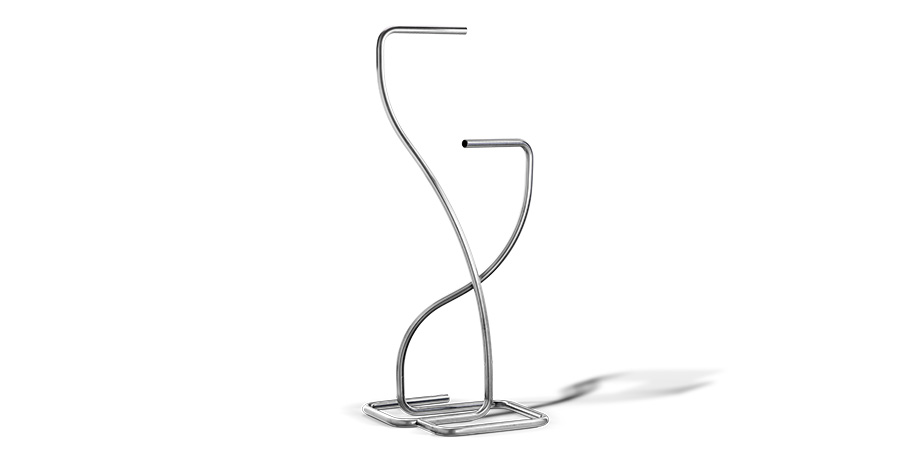 Magazine rack made with bent stainless steel tube 