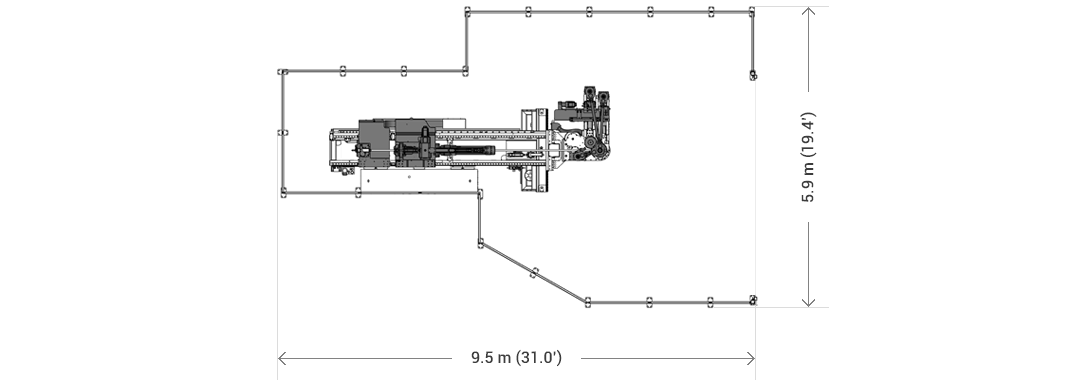 9.5 m (31.0’) 5.9 m (19.4’)