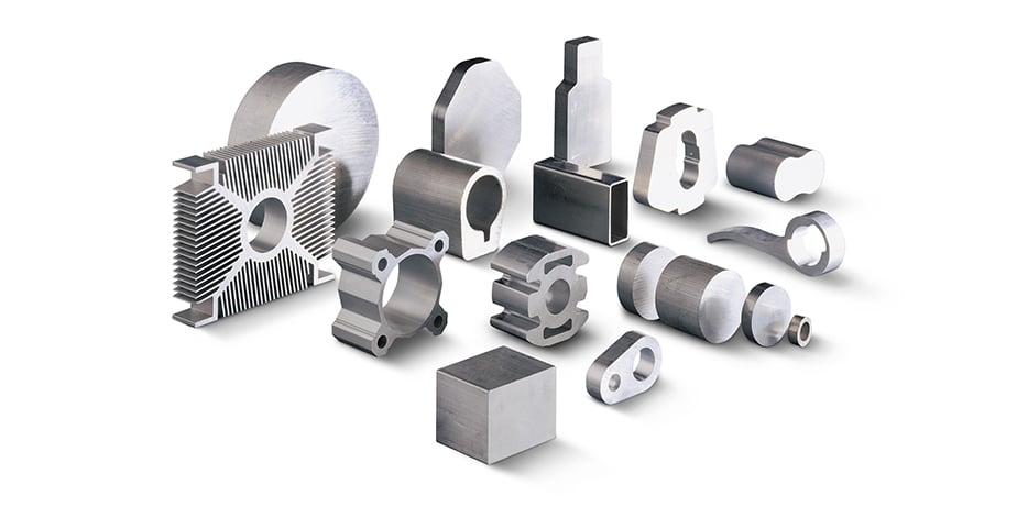 Aluminum samples made from tubes and bars