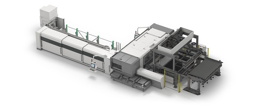 Automatisierte Blechhandhabung mit einem Palettenwechsel