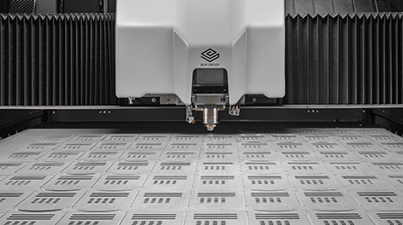 Parts cut with a sheet metal laser cutting system with linear motors