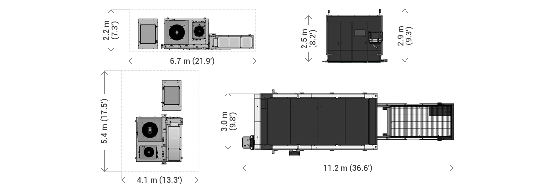 Layout macchina di taglio laser lamiera a motori lineari LS9