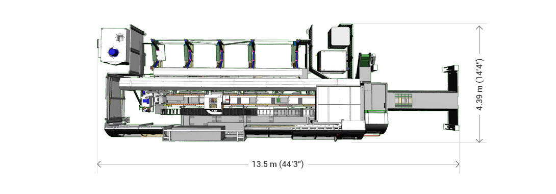 Dimensões da máquina padrão