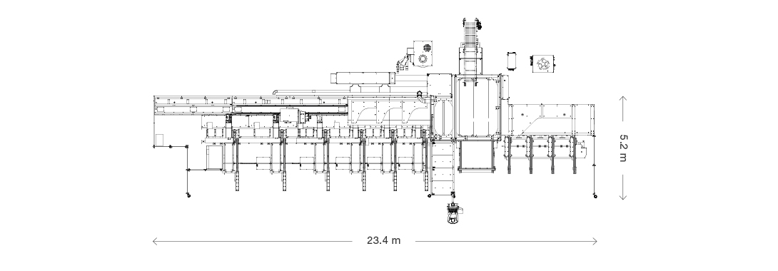 Plan d’implantation de l’équipement de découpe laser de tubes LT12