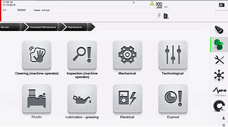 Onderhoudsinterface van het 3D-lasersnijsysteem