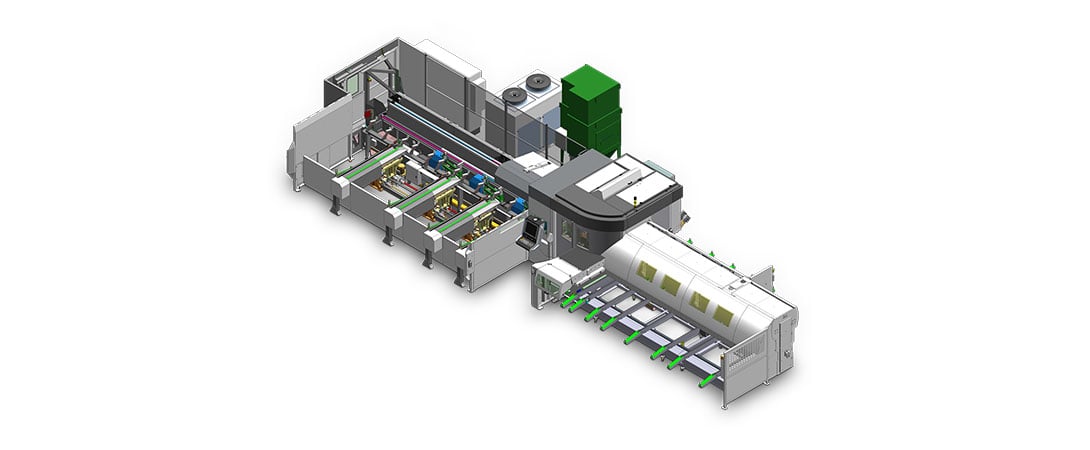  LT8.20 - 3D-Rohrlaserschneiden - Konfiguration mit Kettenbeladung auf der Vorderseite