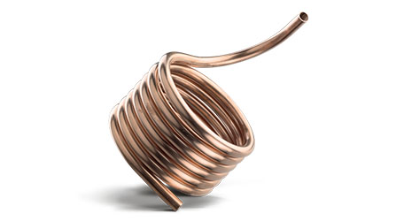 Mit einer Rohrbiegemaschine vom Coil hergestellte Spirale