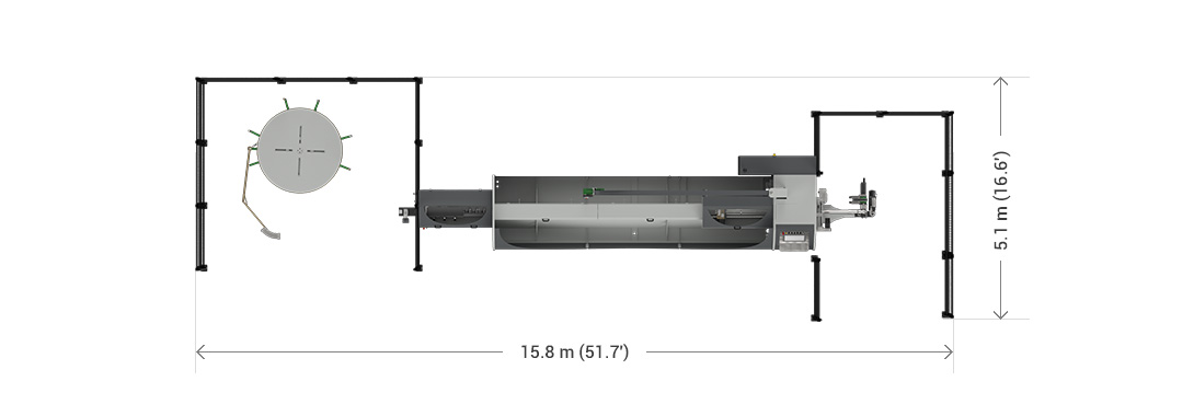 PRO-RUNNER Layout der Rohrbiegemaschine.