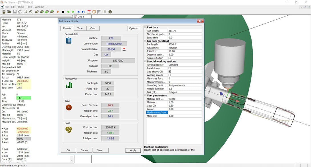 Partviewer – Software di simulazione e preventivazione della produzione