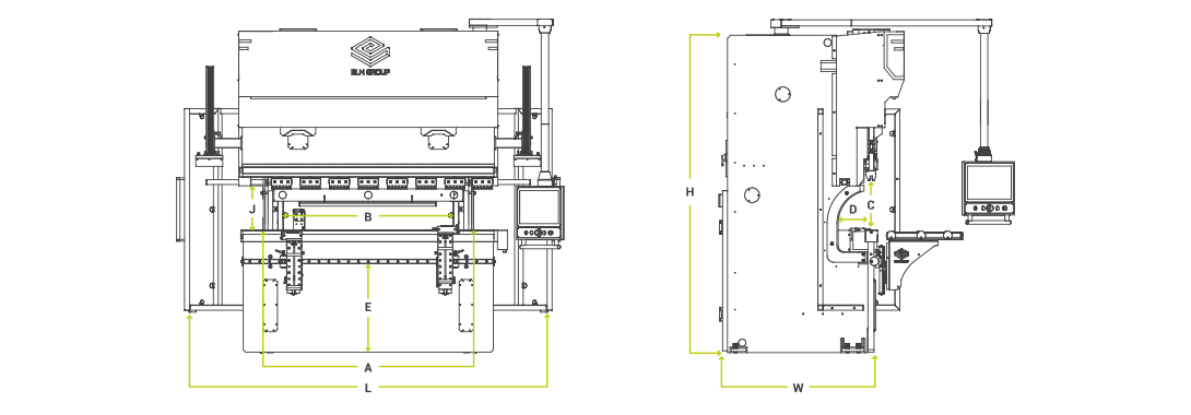 Images of Front and side dimensions of Probend