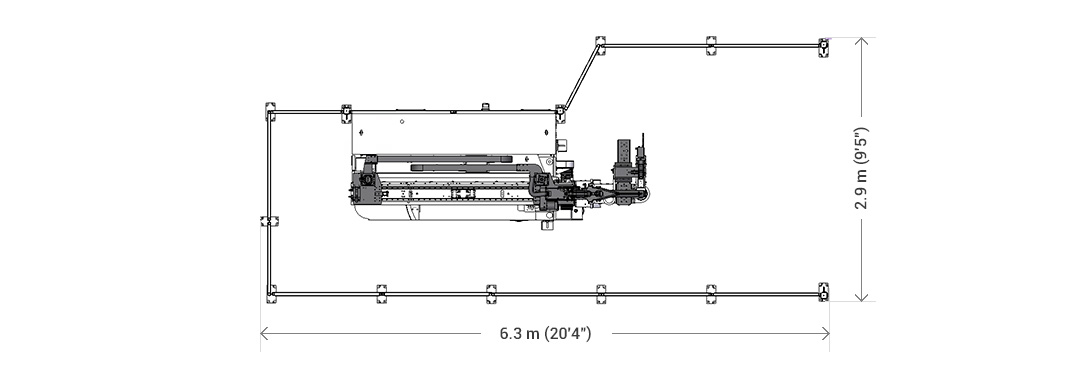 Máquina dobladora de tubos de dimensiones para tubos pequeños.