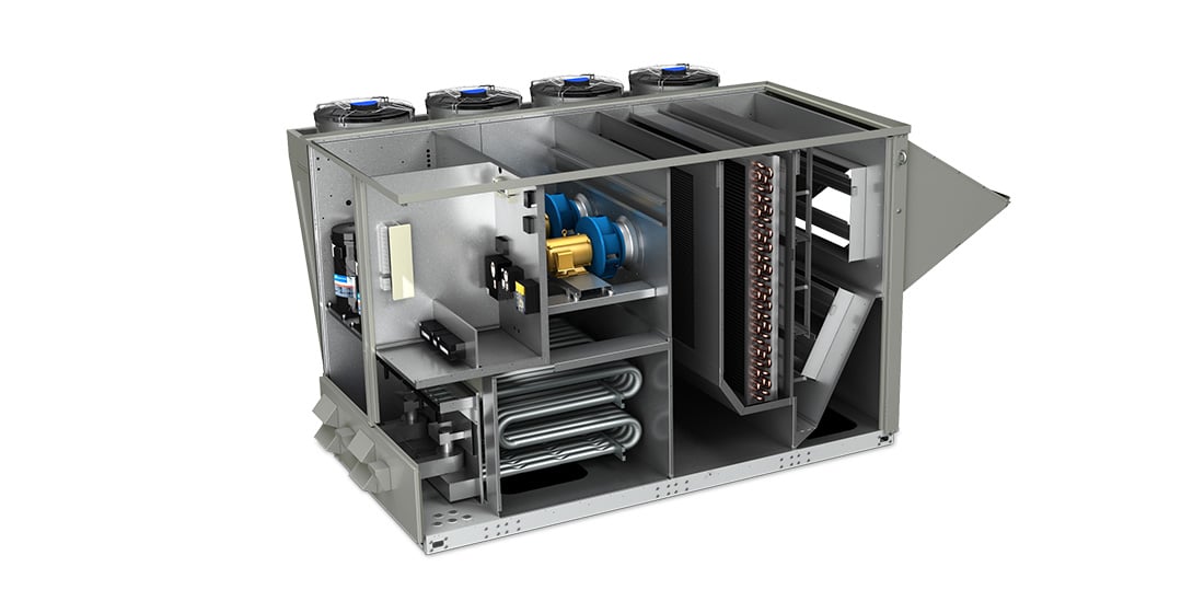 Mit einer Biegemaschine mit Versorgung vom Coil und einer Umformmaschine hergestellte Klimaanlage