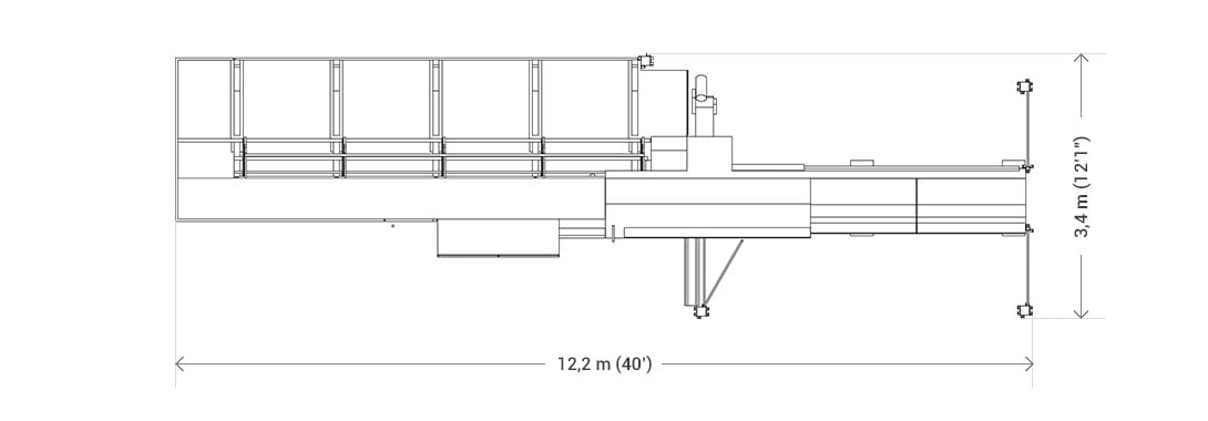 Dimensions de la TS72 en configuration de base