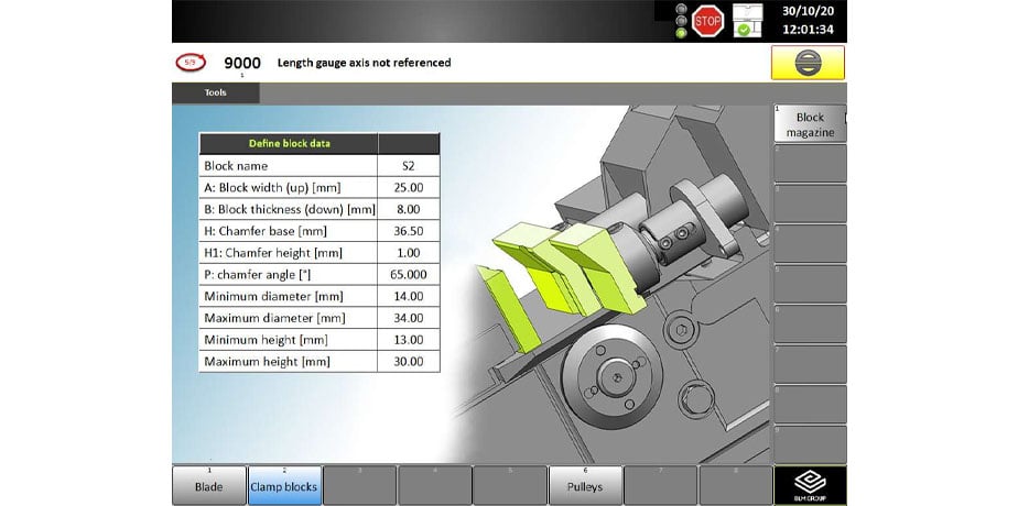 Clamping equipment parameters 