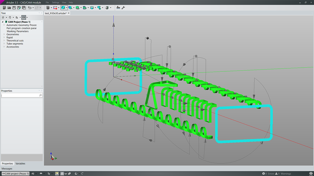 CAD/CAM programming software for tube laser cutting systems