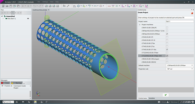 Software di programmazione CAD/CAM per sistemi di taglio laser del tubo