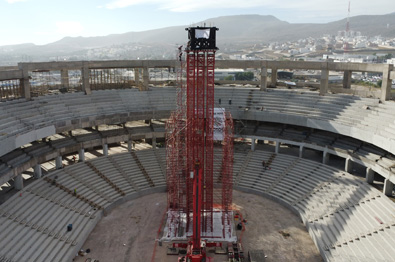 Temporary structure for a concert created using Lasertube systems